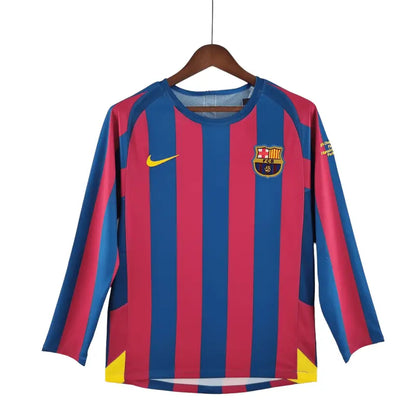 Spain Barcelona Retro Long Sleeve 05/06 Home Football Jersey