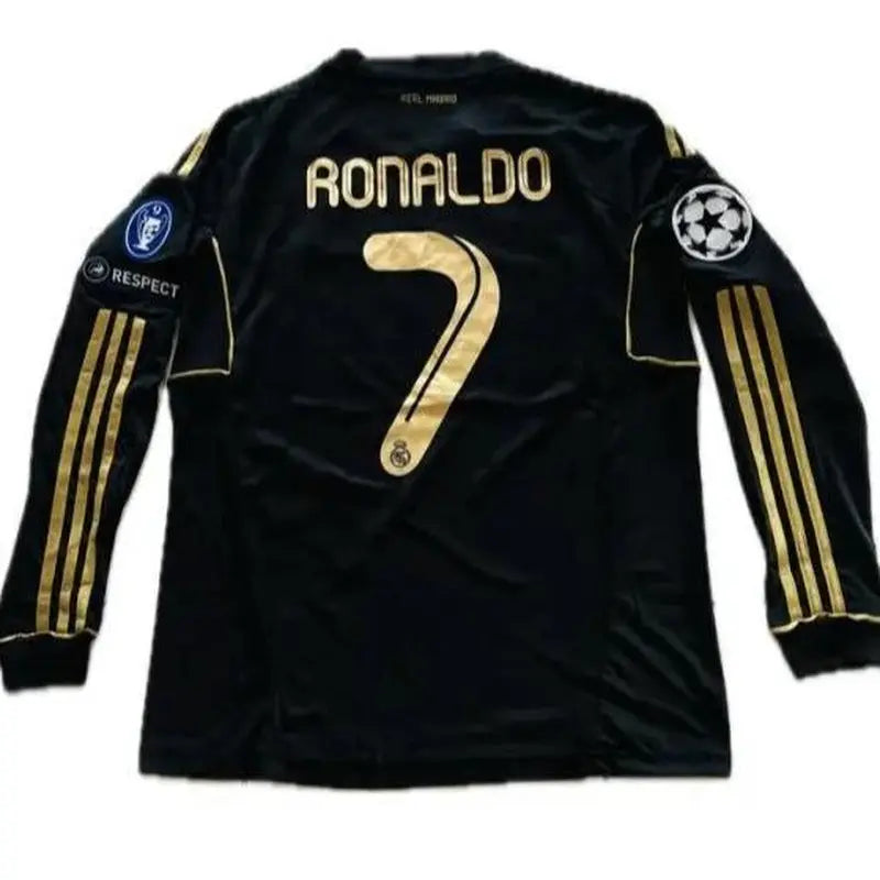 Real Madrid Ronaldo Gold and Black Champions League China Rare Jersey Man SuperJerseysTK