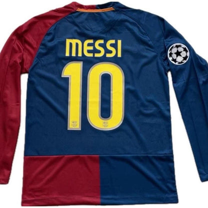 Messi 10 FC Barcelona 2009 FINAL ROMA Champions League Long Sleeve Football Soccer Jersey Champions League Breathable Comfortable SuperJerseysTK