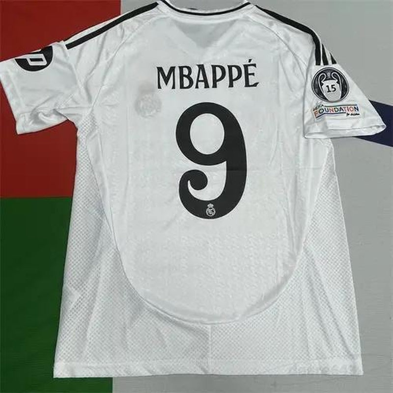 Madrid Home No.9 Mbappe RM Short Sleeves Soccer Jersey Soccer Jersey Shirt, Trendy Jersey Shirt, Sport Jersey for Man and Woman 2024-2025 SuperJerseysTK