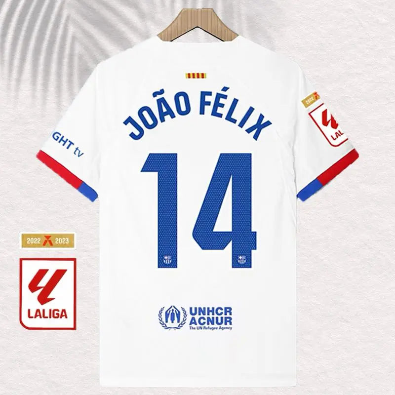 João Félix No.14 23-24 Barcelona La Liga Away Soccer Jersey Training Jersey Sports T-Shirt High-quality Unisex SuperJerseyTK