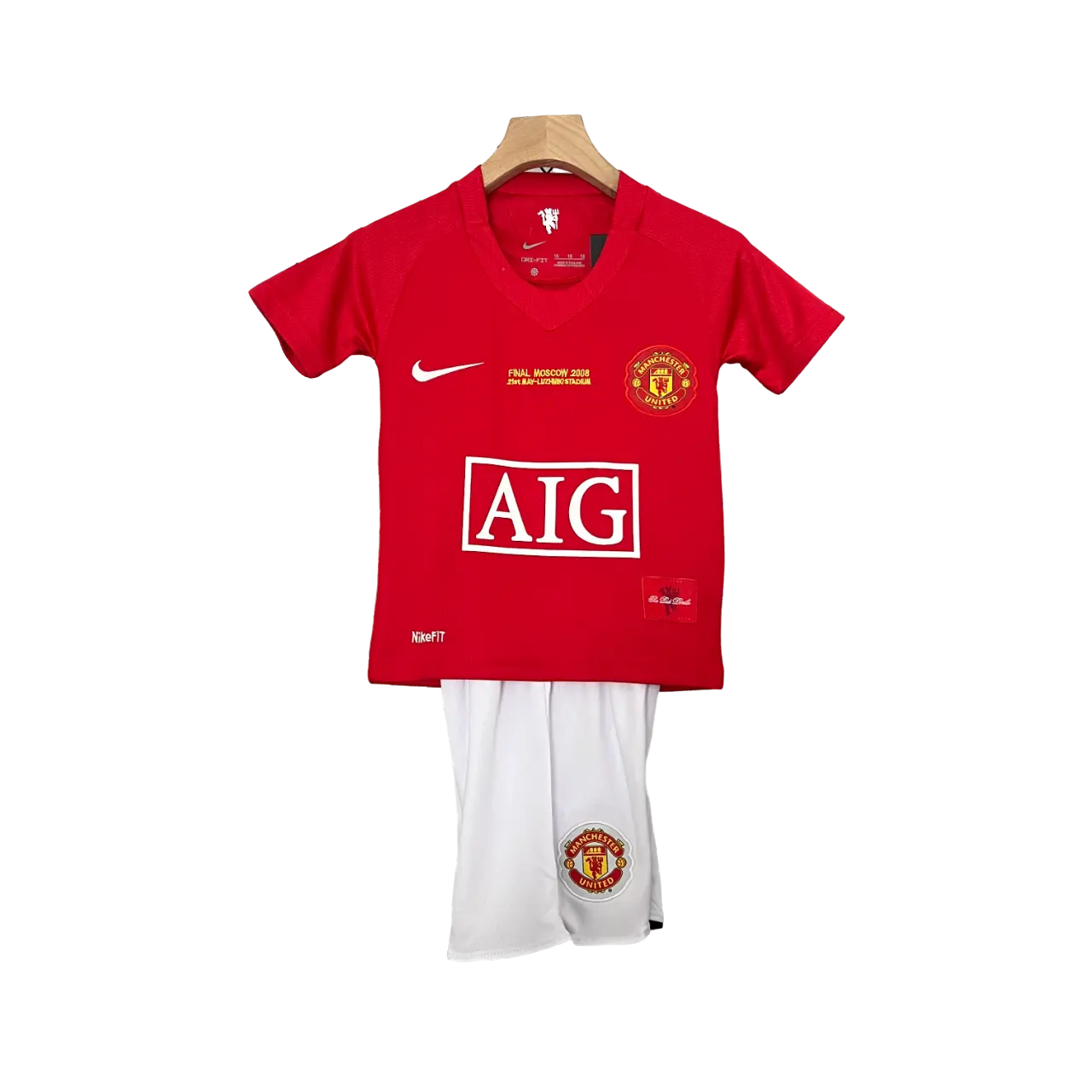 England Manchester United 2007/08 Kids' Iconic UEFA Champions League Home Premium Football Jersey - A Classic for Young Fans