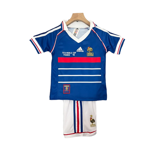 France 1998 Kids' Retro Home Premium Football Jersey - A Nostalgic Choice for Young Fans