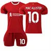 XNB 2023-2024 Liverpool Home Shirt #4 Virgil Soccer Jersey and Shorts Set SuperJerseysTK