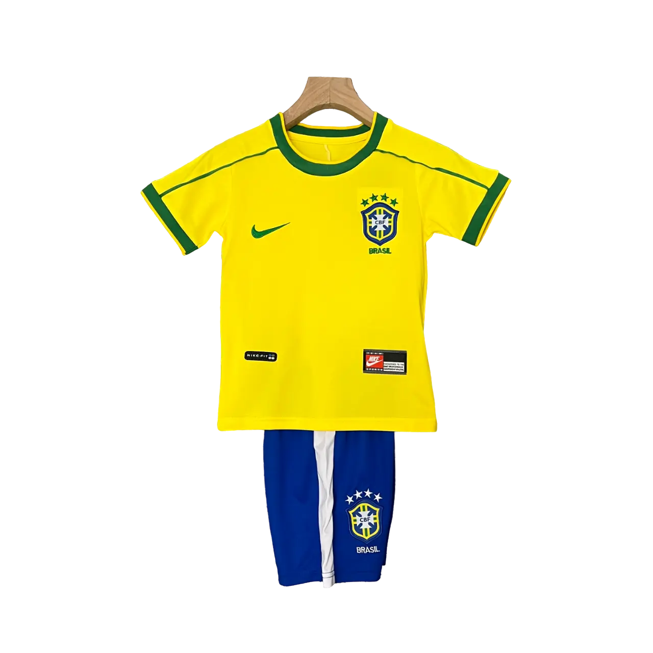 Brazil 1998 Kids' Classic Home Premium Football Jersey - A Nostalgic Gem for Young Fans