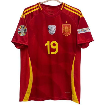 YAMAL Euro 2024 Spain home No.19 football jerseys soccer fan edition tracksuit SuperJerseysTK