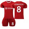 XNB 2023-2024 Liverpool Home Shirt #4 Virgil Soccer Jersey and Shorts Set SuperJerseysTK