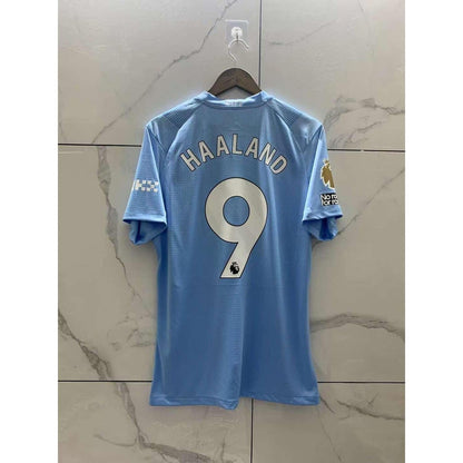 Manchester City shirt 23-24 Home De Bruyne Champions League Final football jersey No. 9 Haaland Player edition SuperJerseysTK