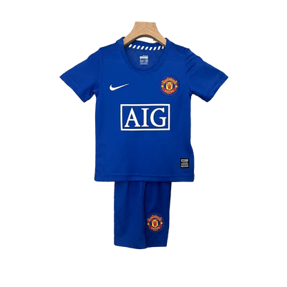 UK 2008 - 2009 Manchester United Kids' Retro Third Away Premium Football Jersey - A Stylish Tribute to Red Devils' Glory