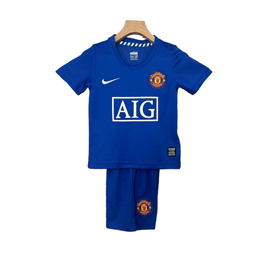 UK 2008 - 2009 Manchester United Kids' Retro Third Away Premium Football Jersey - A Stylish Tribute to Red Devils' Glory