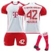 XNB 2023-2024 Bayern Munich Home Jersey #10 Sane Sportswear Soccer Jersey Activewear Set SuperJerseysTK