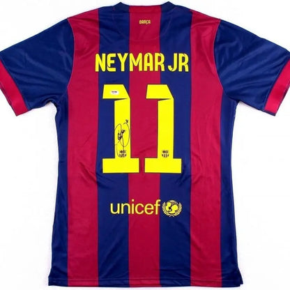 14-15 season Barcelona home Champions League No. 11 Neymar vintage football uniform signature printed edition SuperJerseysTK