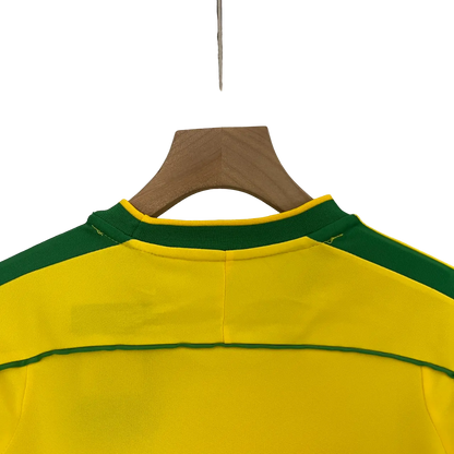 Brazil 1998 Kids' Classic Home Premium Football Jersey - A Nostalgic Gem for Young Fans SuperJerseysTK