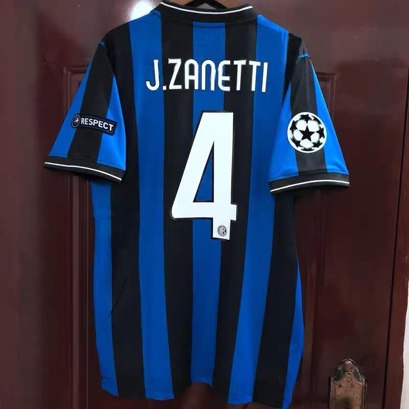 0910 Inter home Champions League edition kit Zanetti SnedeMilito Long sleeve retro football kit men SuperJerseysTK