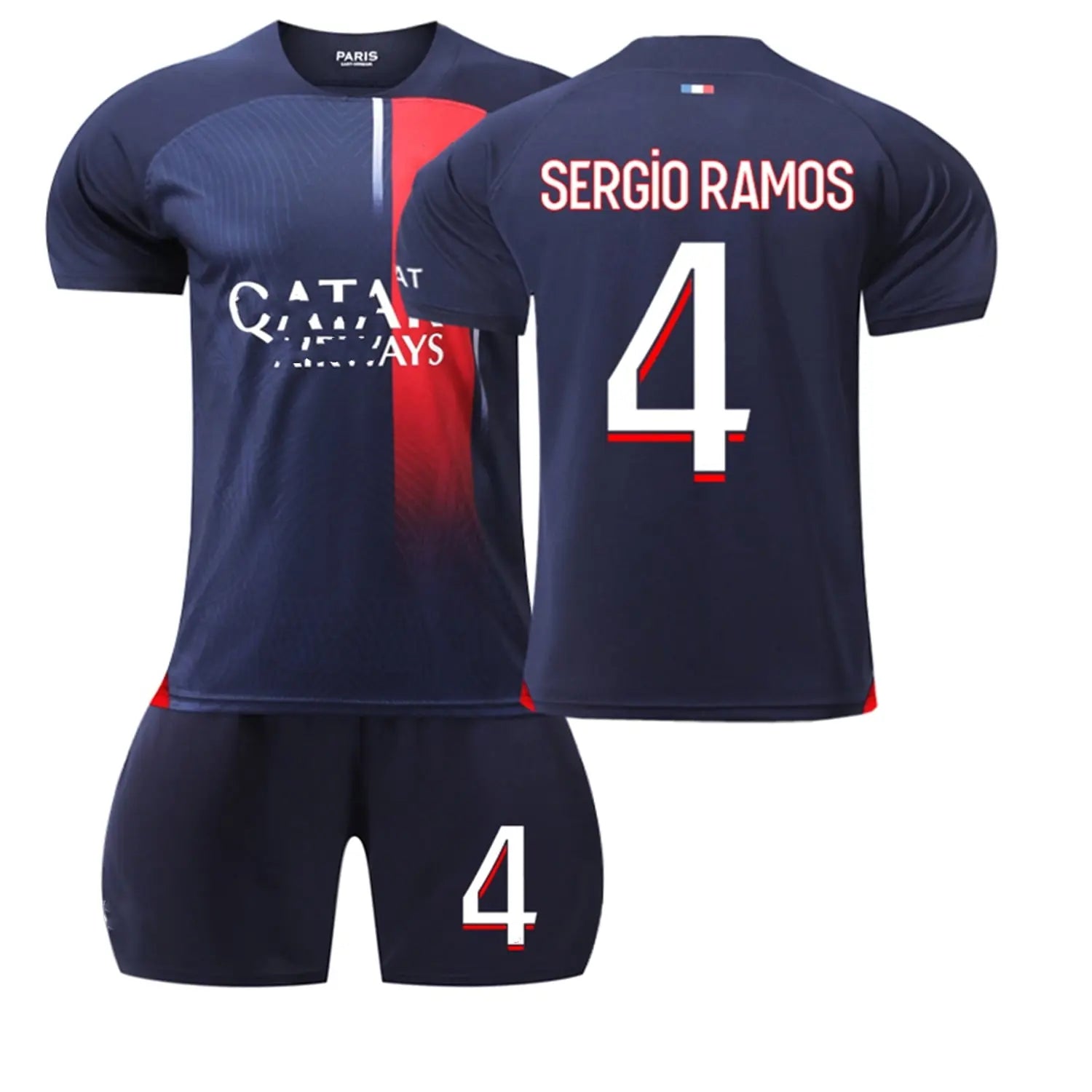 XNB 2023-2024 Les Parisiens Home Jersey #4 Sergio Ramos Soccer Jersey and Shorts Set SuperJerseysTK