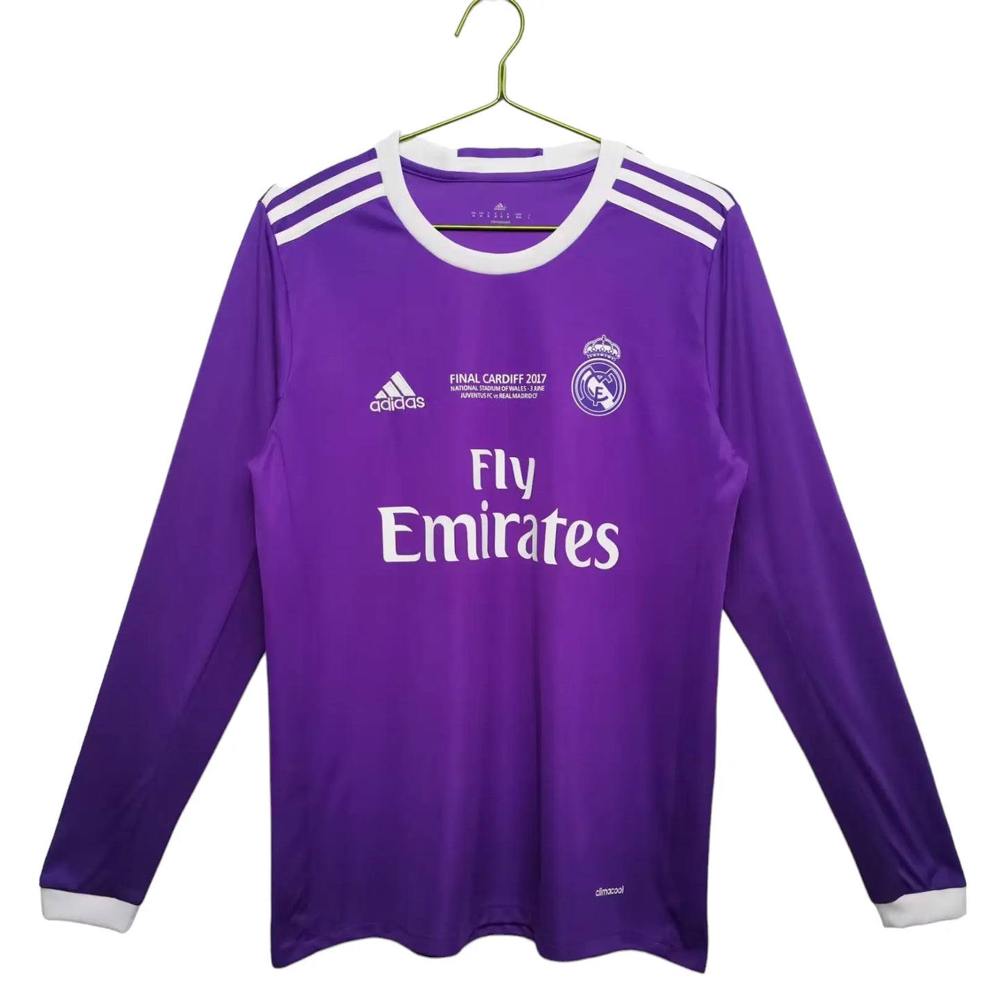 Spain Real Madrid Retro 16/17 Long Sleeve Away Football Jersey