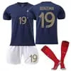 XNB Adult/Kids 2022 Soccer World Cup France Home Shirt Soccer Jerseys Activewear Set SuperJerseysTK