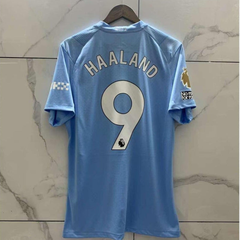 Manchester City shirt 23-24 Home De Bruyne Champions League Final football jersey No. 9 Haaland Player edition SuperJerseysTK