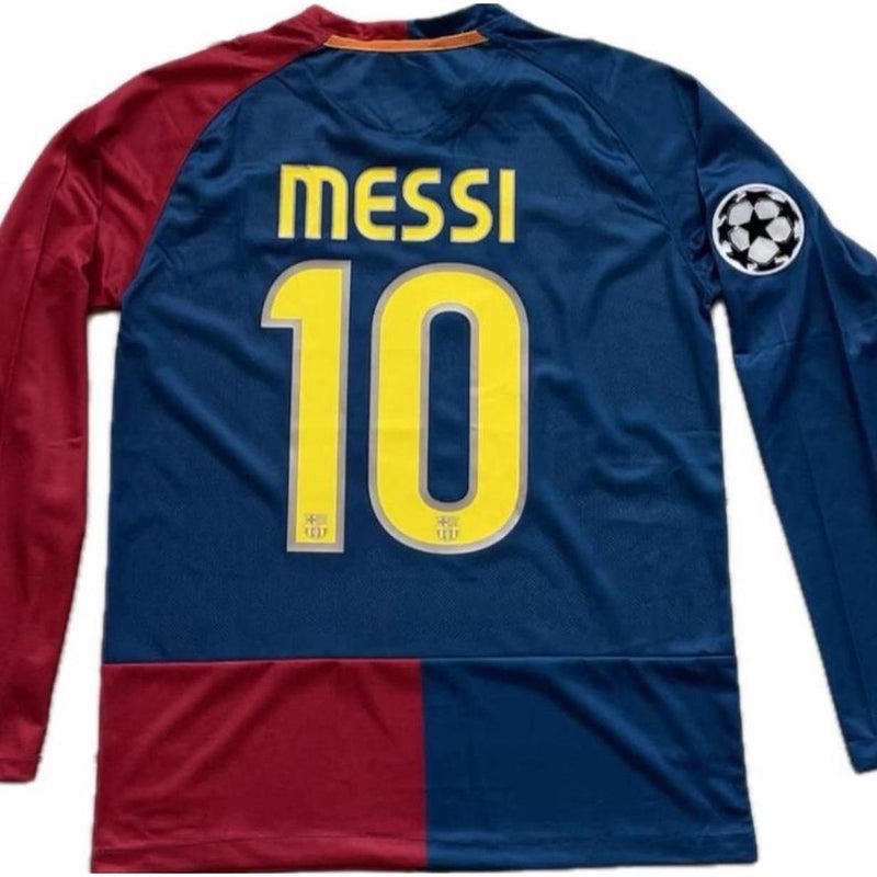 Messi 10 FC Barcelona 2009 FINAL ROMA Champions League Long Sleeve Football Soccer Jersey Champions League Breathable Comfortable SuperJerseysTK