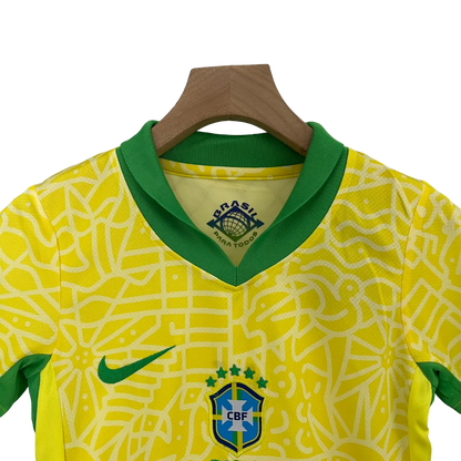 Brazil 2024 Kids' Iconic Home Premium Football Jersey - A Classic for Young Fans SuperJerseysTK