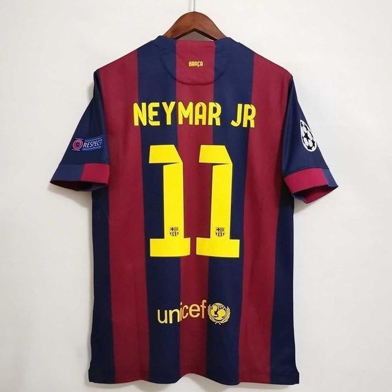 Vintage 14 15 Barcelona Neymar Messi Jr Vintage Men's T-shirt Thailand SuperJerseysTK