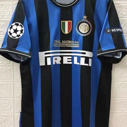 0910 Inter home Champions League edition kit Zanetti SnedeMilito Long sleeve retro football kit men SuperJerseysTK