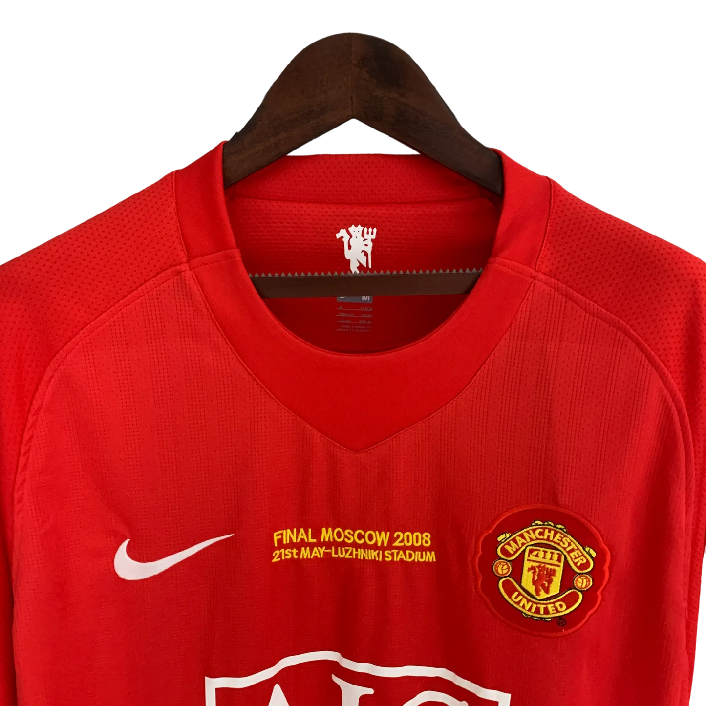 England Manchester United Retro 2007/08 Long Sleeve Champions League Version Home Football Jersey SuperJerseysTK