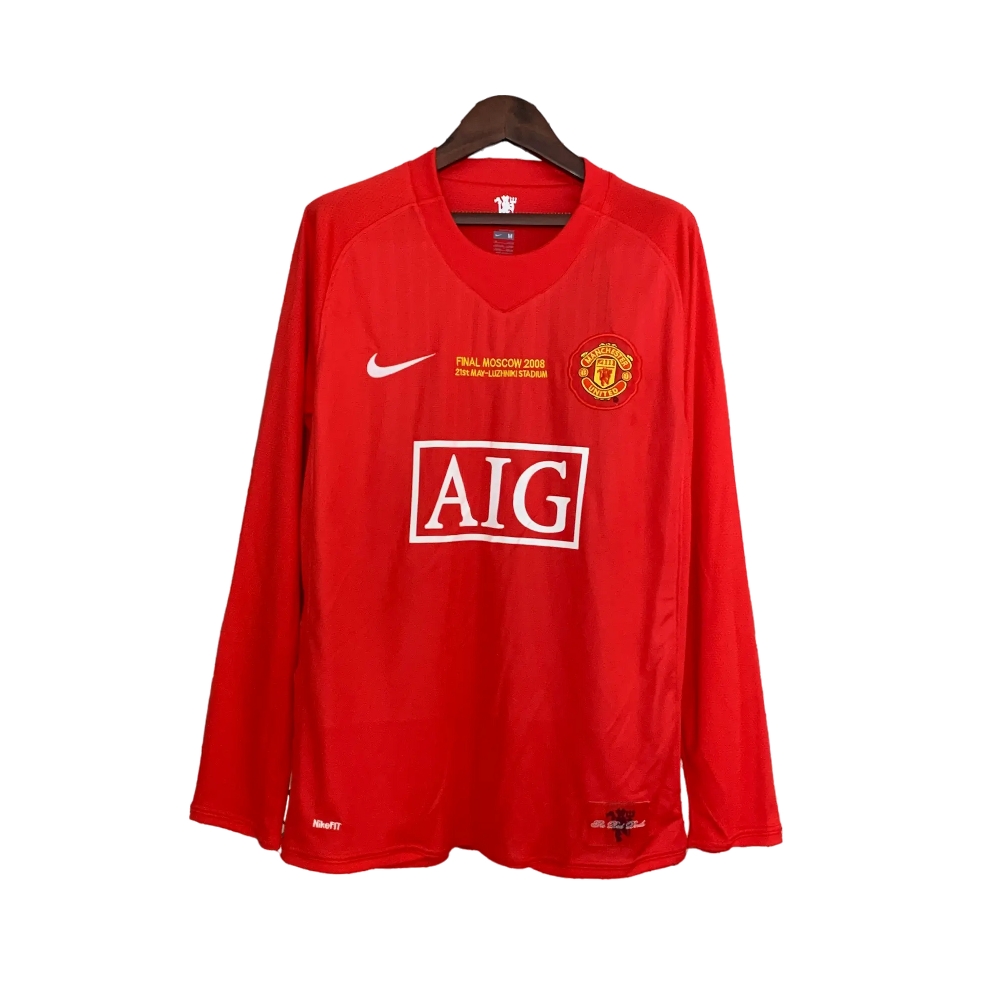 England Manchester United Retro 2007/08 Long Sleeve Champions League Version Home Football Jersey