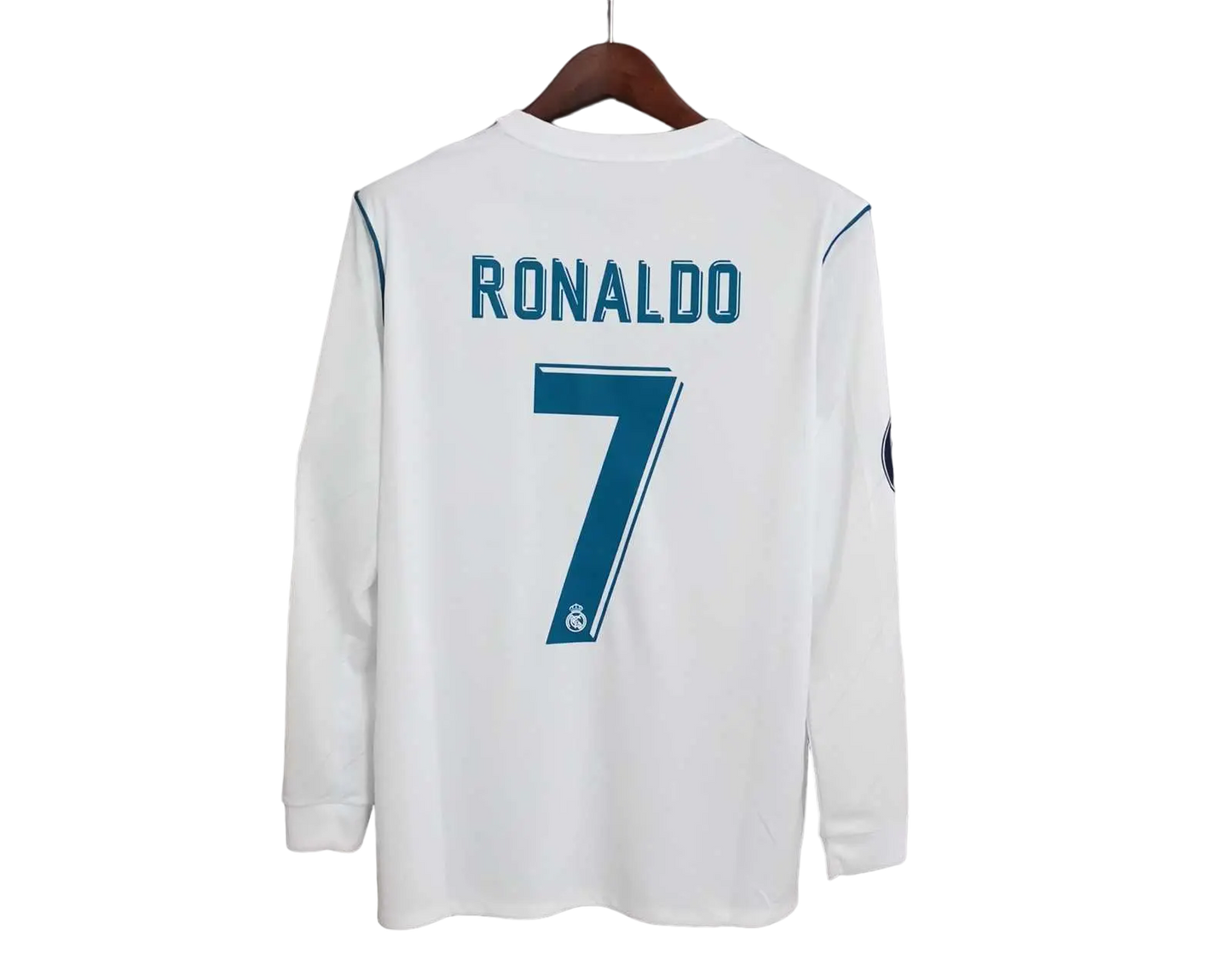 Spain Real Madrid Retro 17/18 Long Sleeve Home Football Jersey SuperJerseysTK