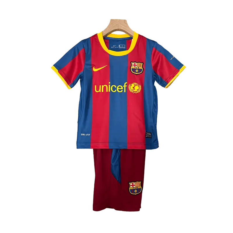 Spain 2010/11 Barcelona Kids' Iconic Home Premium Football Jersey - A Classic for Young Fans