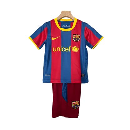 Spain 2010/11 Barcelona Kids' Iconic Home Premium Football Jersey - A Classic for Young Fans