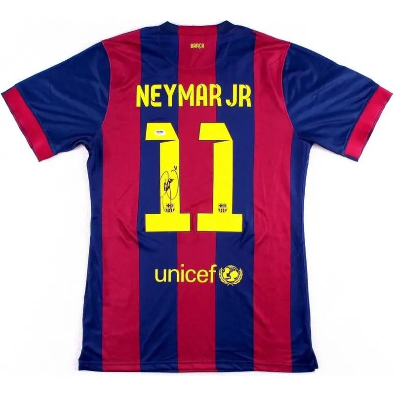 14-15 season Barcelona home Champions League No. 11 Neymar vintage football uniform signature printed edition SuperJerseysTK