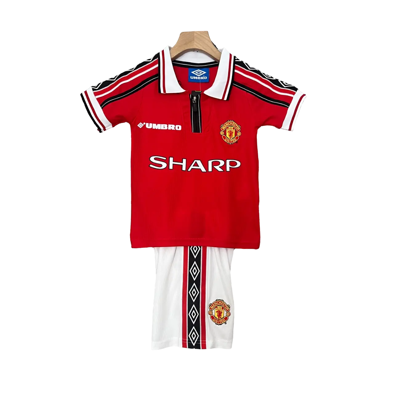 England Manchester United Retro 1998 - 1999 Kids' Classic Home Premium Football Jersey - A Nostalgic Gem for Young Fans