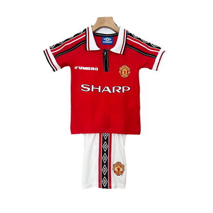 England Manchester United Retro 1998 - 1999 Kids' Classic Home Premium Football Jersey - A Nostalgic Gem for Young Fans