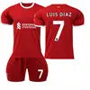 XNB 2023-2024 Liverpool Home Shirt #4 Virgil Soccer Jersey and Shorts Set SuperJerseysTK