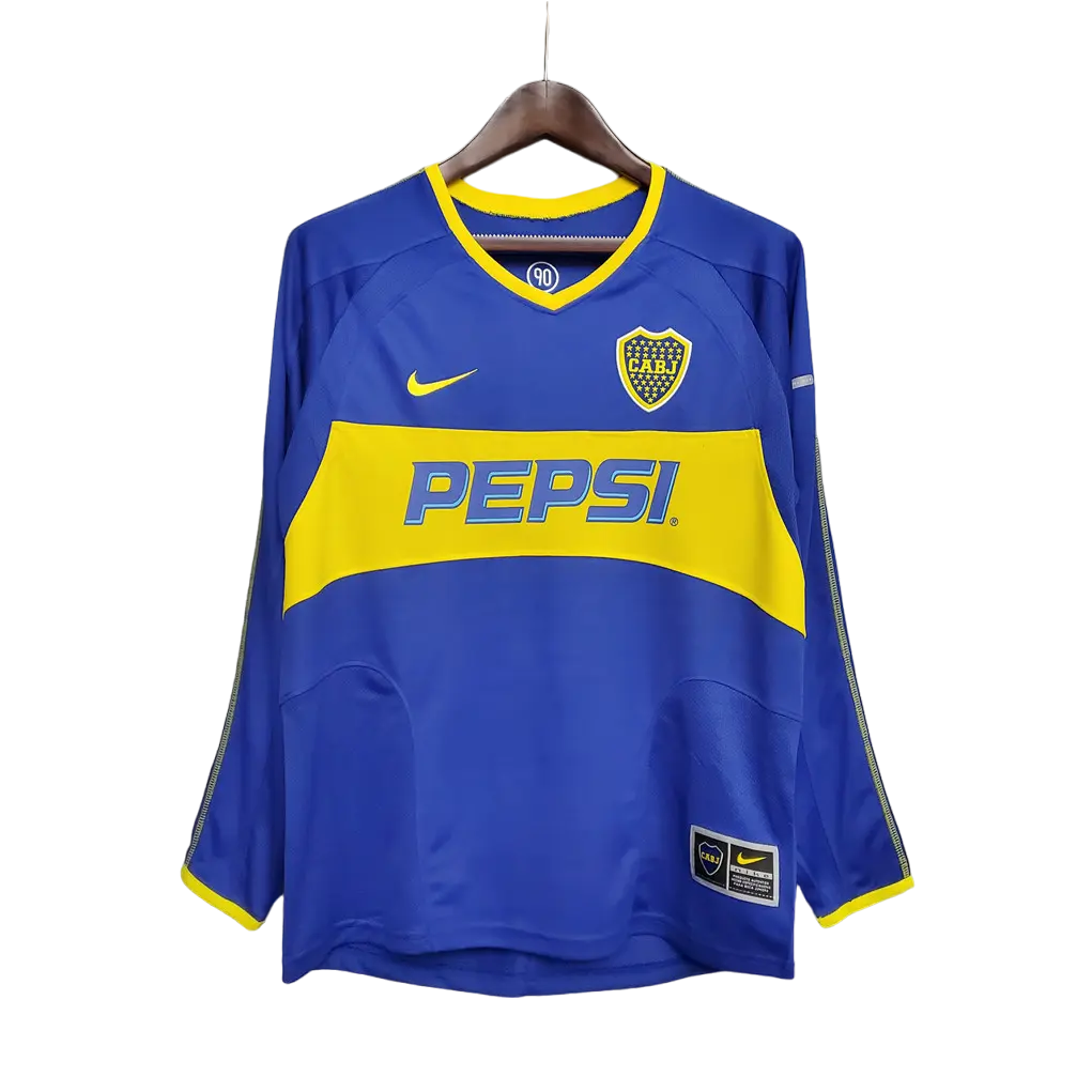 Boca Juniors Retro 03/04 Long Sleeve Premium Home Classic Football Jersey