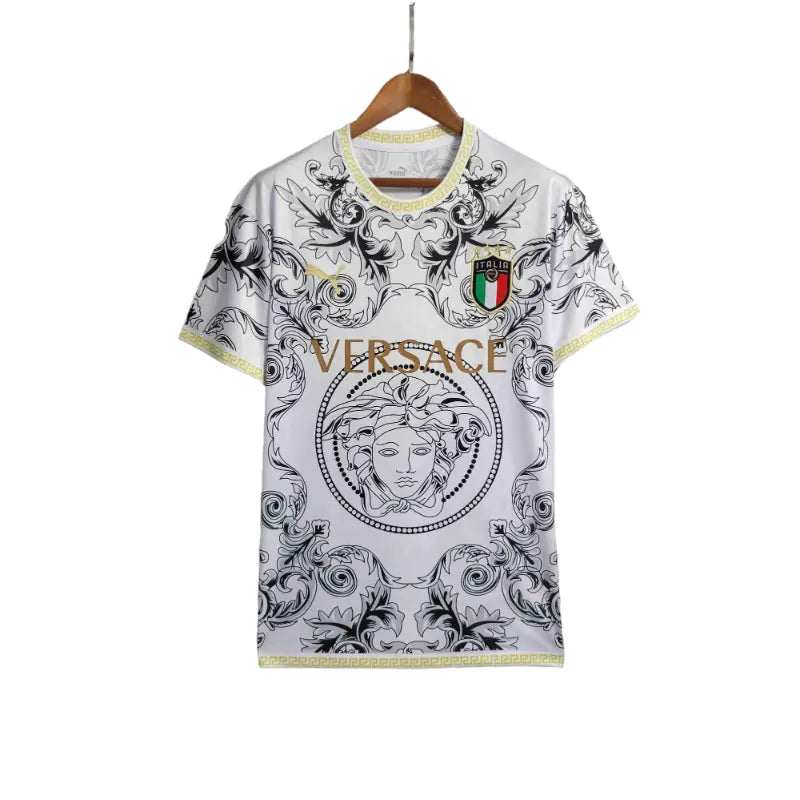 Italy 23/24 Premium Versace White Football Jersey SuperjerseysTK