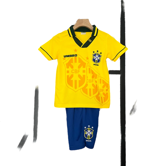 Brazil 1993/94 Kids' Classic Home Premium Football Jersey - A Nostalgic Gem for Young Fans