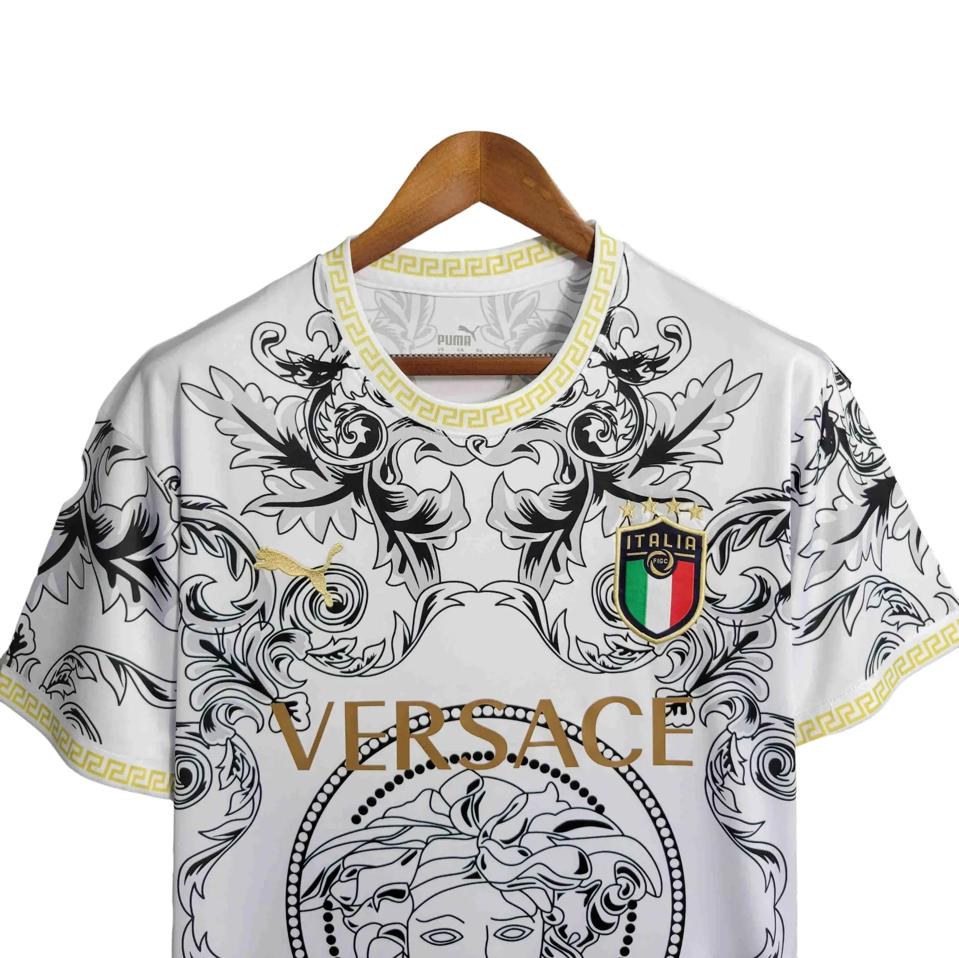 Italy 23/24 Premium Versace White Football Jersey SuperjerseysTK