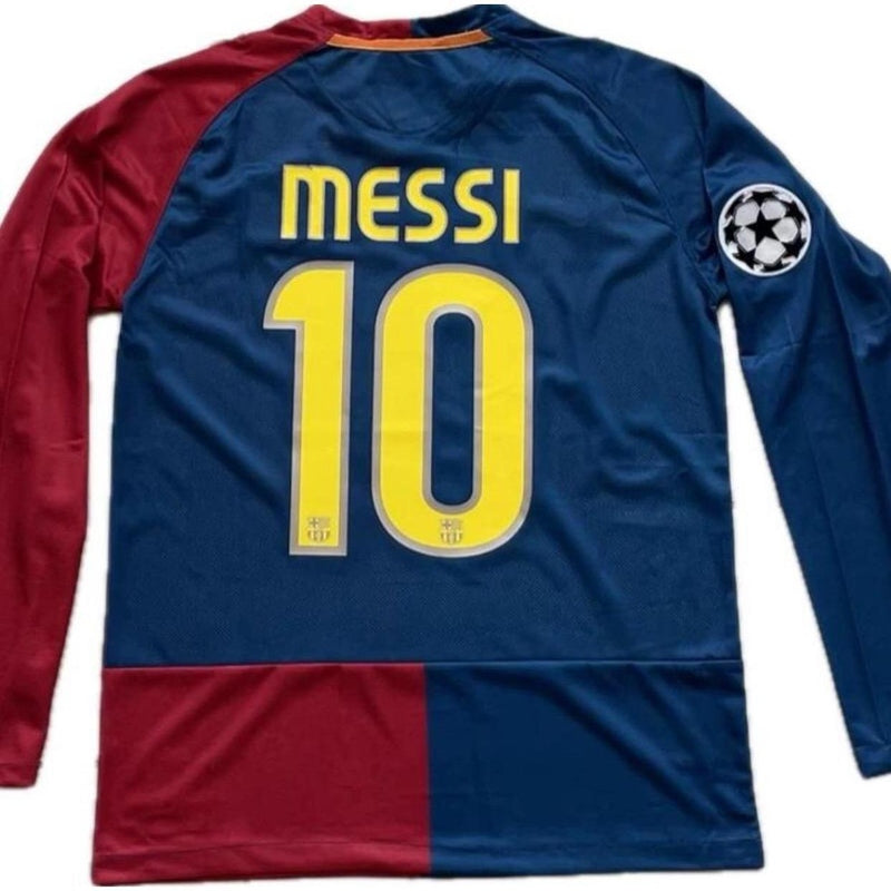 Messi 10 FC Barcelona 2009 FINAL ROMA Champions League Long Sleeve Football Soccer Jersey Champions League Breathable Comfortable SuperJerseysTK