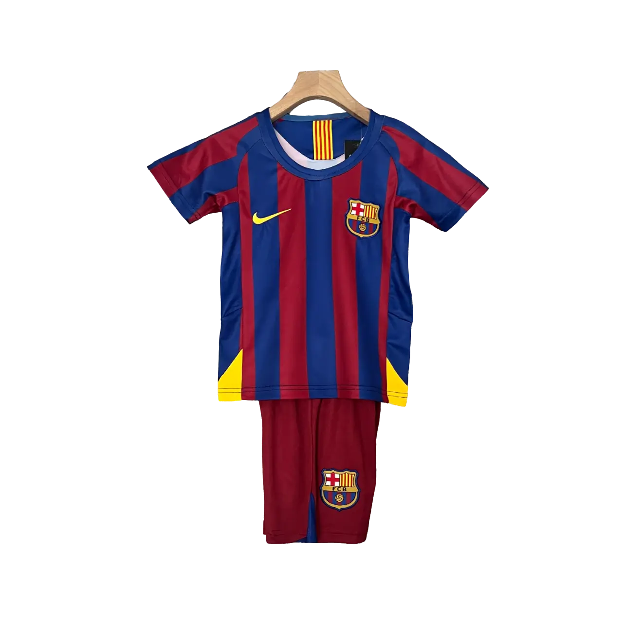 Spain 2005/06 Barcelona Kids' Iconic Home Premium Football Jersey - A Classic for Young Fans