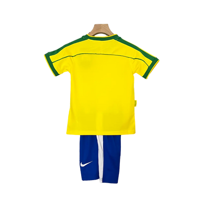 Brazil 1998 Kids' Classic Home Premium Football Jersey - A Nostalgic Gem for Young Fans SuperJerseysTK