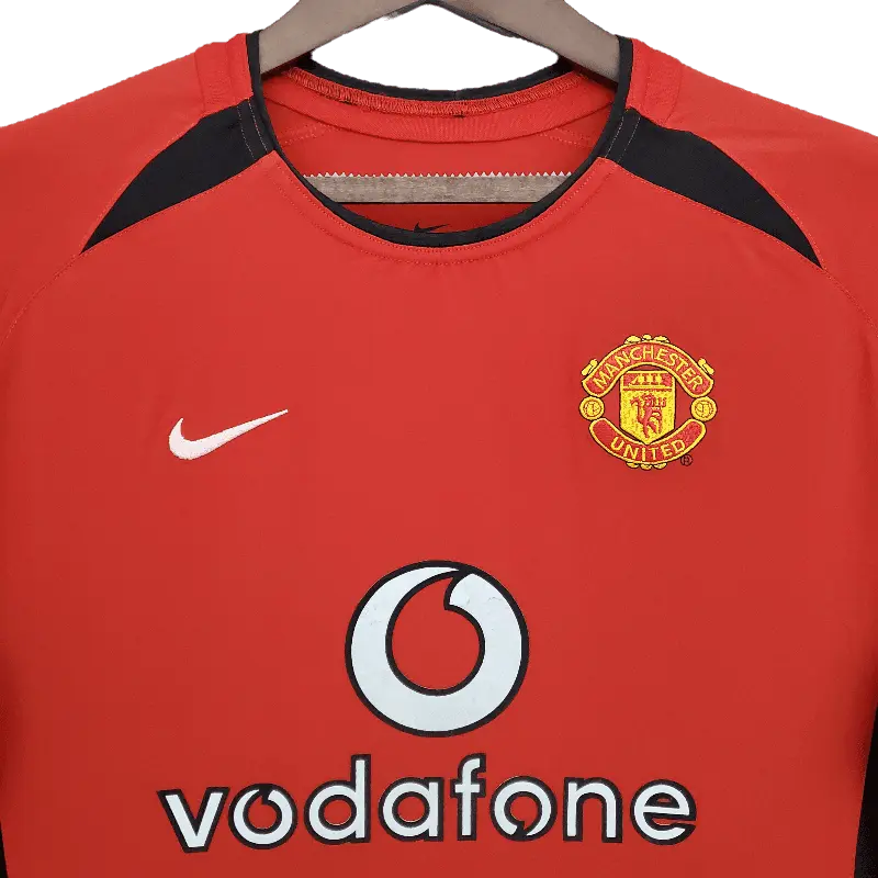 Retro Manchester United 2002 - 2004 Premium Home Long Sleeve Football Jersey£¬vodafone SuperjerseysTK