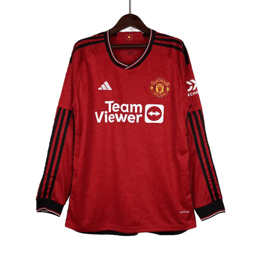 Manchester United 23/24 Long Sleeve Home Stylish Football Jersey