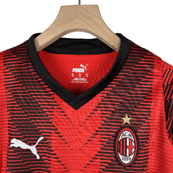 Italy AC Milan 2023/24 Kids' Iconic Home Premium Football Jersey - A Classic for Young Fans SuperJerseysTK