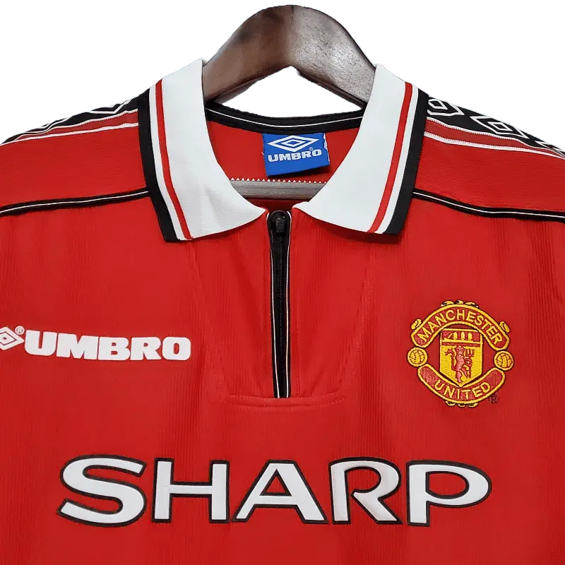 Retro Manchester United 1998 - 1999 Premium Home Football Jersey, SHARP SuperjerseysTK