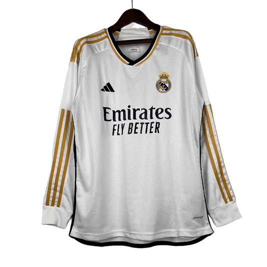 Spain Real Madrid 2023/24 Long Sleeve Home Football Jersey