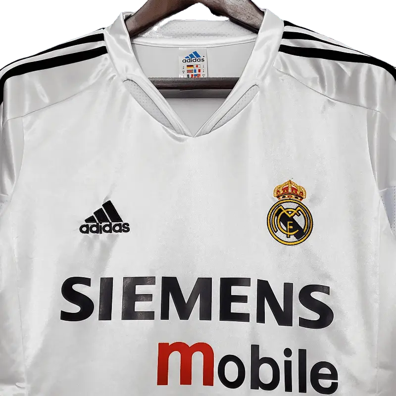 Real Madrid Retro 2004 - 2005 Premium Home Football Jersey, SIEMENS SuperjerseysTK