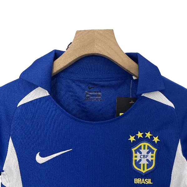 Brazil Retro 2002 Kids' Stylish Away Premium Football Jersey - A Nostalgic Gem for Young Fans SuperJerseysTK