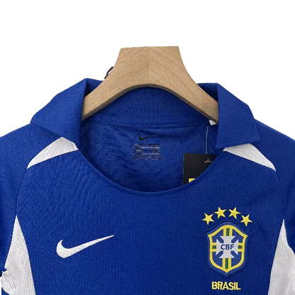 Brazil Retro 2002 Kids' Stylish Away Premium Football Jersey - A Nostalgic Gem for Young Fans SuperJerseysTK